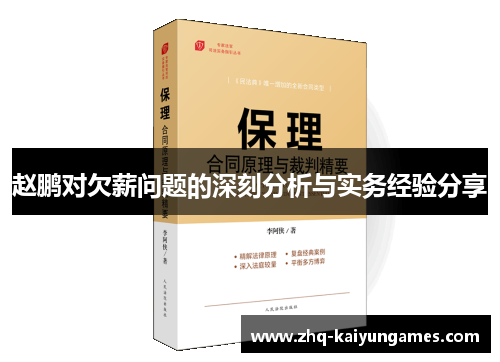 赵鹏对欠薪问题的深刻分析与实务经验分享